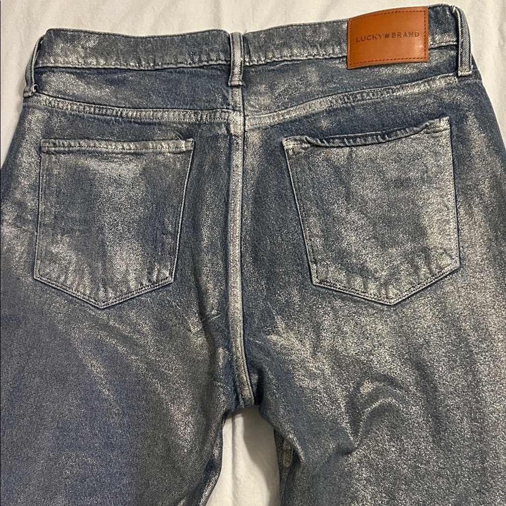 Lucky Brand Zoe Silver High Rise Straight Leg Women’s Jeans